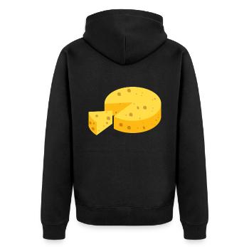 Cheese - Unisex Premium Organic Zip Hoodie - black - Back - Nico (187cm)