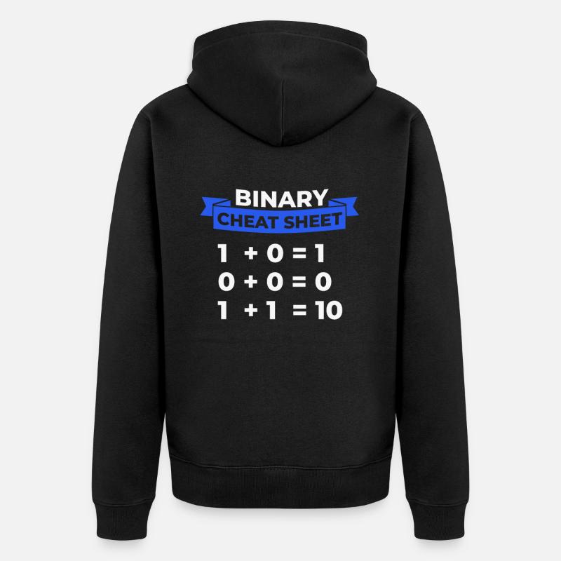 Programmer Binary - Unisex Premium Organic Zip Hoodie - black