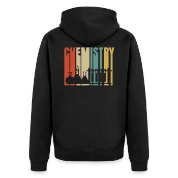 Chemie - Unisex Premium Bio Zip Hoodie - Schwarz - Hinten - Nico (187cm)