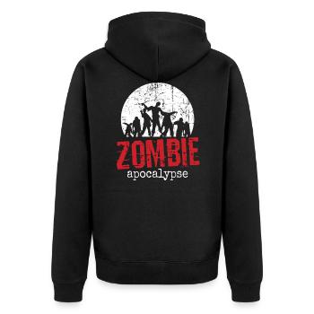 Zombie - Unisex Premium Bio Zip Hoodie - Schwarz - Hinten - Nico (187cm)