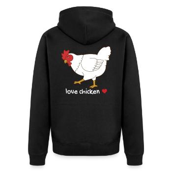 Chicken Chicken Chickens Gift Farmer Agriculture - Unisex Premium Organic Zip Hoodie - black - Back - Nico (187cm)