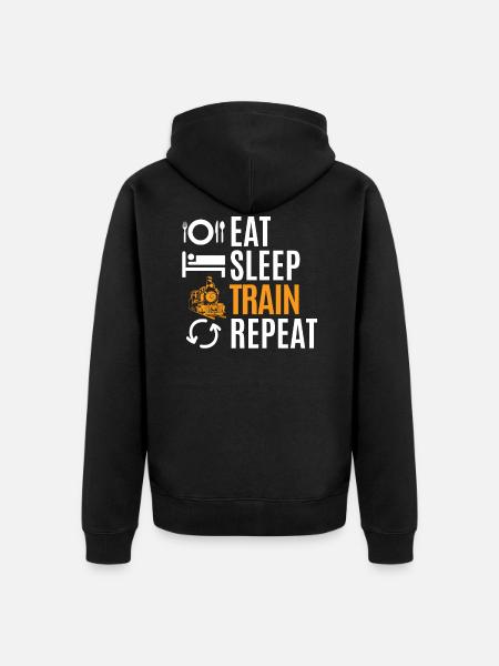 train - Unisex Premium Organic Zip Hoodie - black