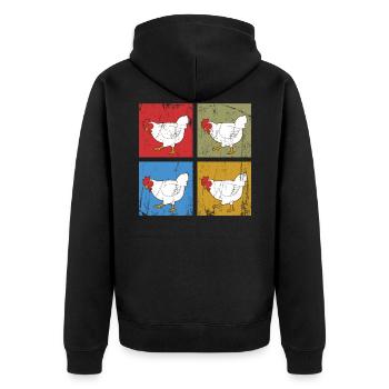 Chicken Chicken Chickens Gift Farmer Agriculture - Unisex Premium Organic Zip Hoodie - black - Back - Nico (187cm)