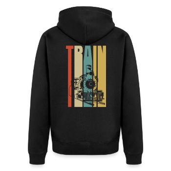 train - Veste à capuche bio Premium Unisexe - noir - Dos - Nico (187cm)