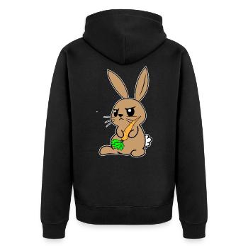 Lapin à la carotte - Veste à capuche bio Premium Unisexe - noir - Dos - Nico (187cm)