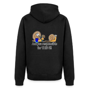 Schnecken die schnecken - Unisex Premium Bio Zip Hoodie - Schwarz - Hinten - Nico (187cm)