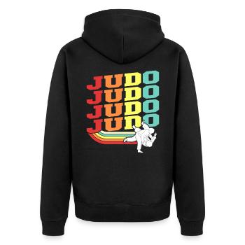 Judo Martial Arts Martial Arts - Unisex Premium Organic Zip Hoodie - black - Back - Nico (187cm)