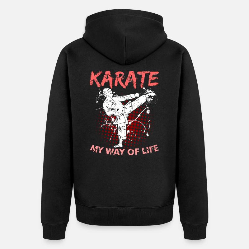 karaté - Veste à capuche bio Premium Unisexe - noir