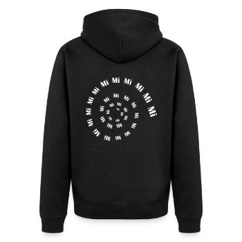 Mimimi - Unisex Premium Bio Zip Hoodie - Schwarz - Hinten - Nico (187cm)