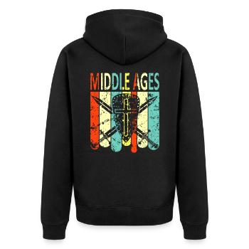 middle Ages - Unisex Premium Organic Zip Hoodie - black - Back - Nico (187cm)