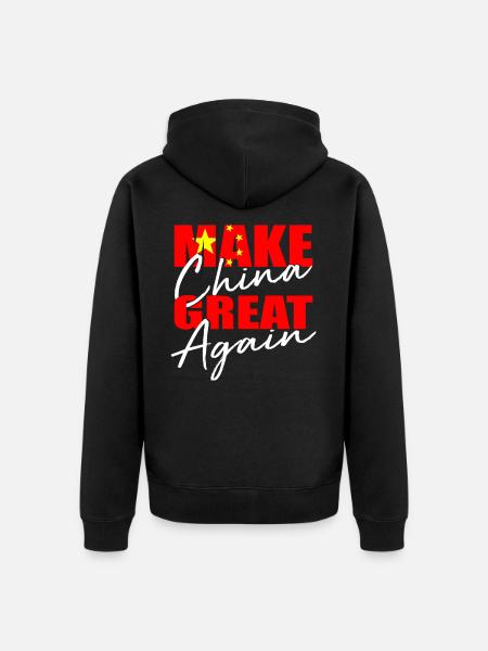 China - Unisex Premium Organic Zip Hoodie - black