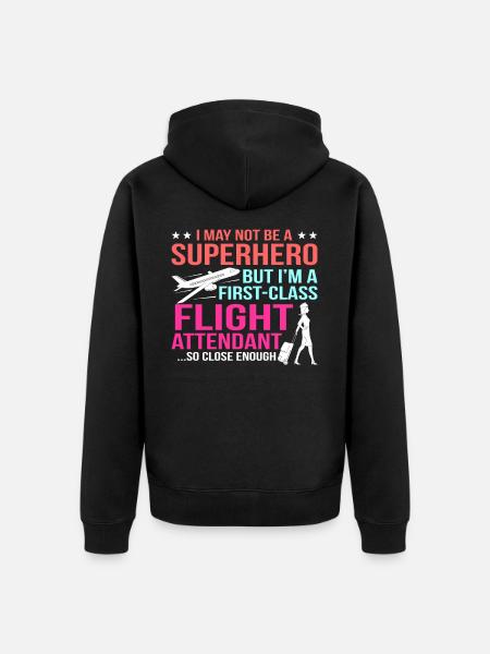 stewardess - Unisex Premium Organic Zip Hoodie - black