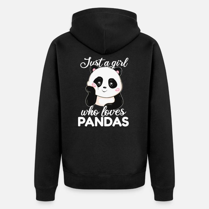 panda - Veste à capuche bio Premium Unisexe - noir