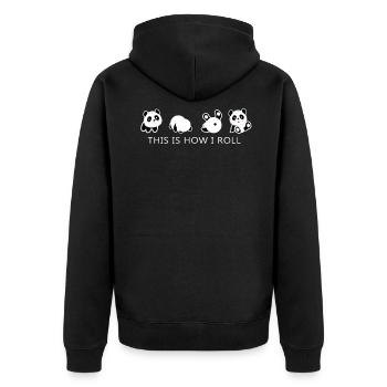 Panda Panda's Gift Ours de la Forêt Doux - Veste à capuche bio Premium Unisexe - noir - Dos - Nico (187cm)