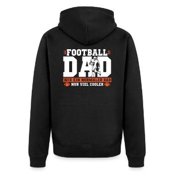 American Football - Unisex Premium Bio Zip Hoodie - Schwarz - Hinten - Nico (187cm)