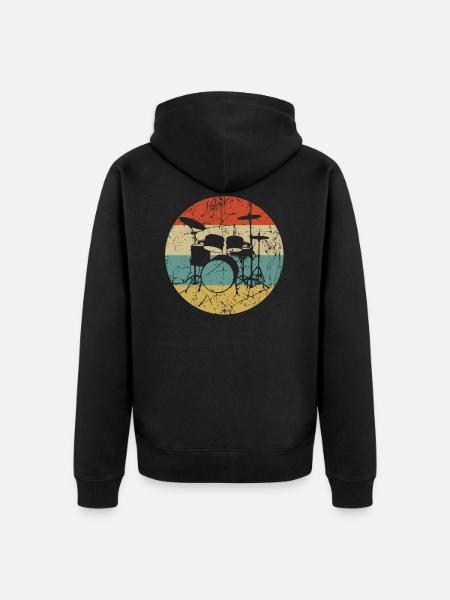 Drums - Unisex Premium Organic Zip Hoodie - black