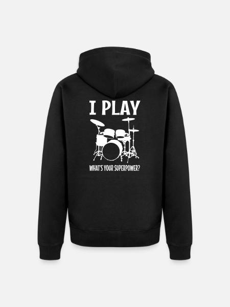 Cadeau de batteur batteur - Veste à capuche bio Premium Unisexe - noir