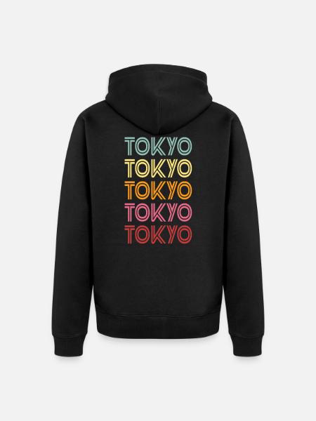 Tokio - Unisex Premium Bio Zip Hoodie - Schwarz