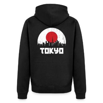 Tokyo - Veste à capuche bio Premium Unisexe - noir - Dos - Nico (187cm)