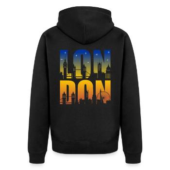 Londres - Veste à capuche bio Premium Unisexe - noir - Dos - Nico (187cm)