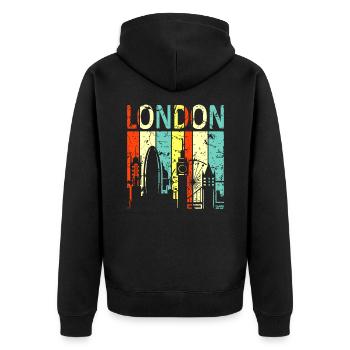 Londres - Veste à capuche bio Premium Unisexe - noir - Dos - Nico (187cm)