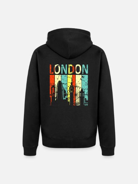 Londres - Veste à capuche bio Premium Unisexe - noir