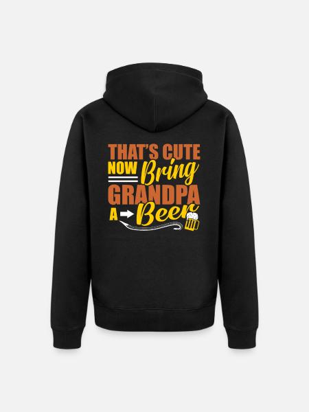 Opa - Unisex Premium Bio Zip Hoodie - Schwarz
