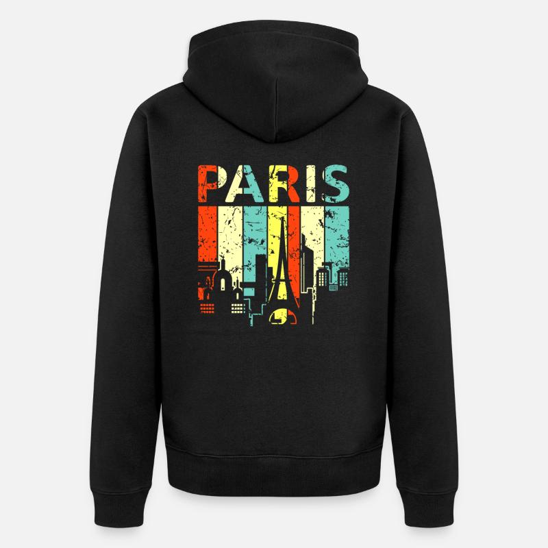 Paris - Veste à capuche bio Premium Unisexe - noir