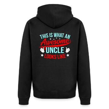 oncle - Veste à capuche bio Premium Unisexe - noir - Dos - Nico (187cm)
