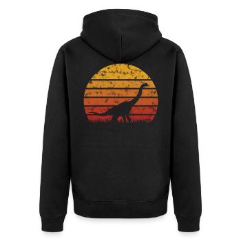 Cadeau de dinosaure vintage Brachiosaurus dinosaure - Veste à capuche bio Premium Unisexe - noir - Dos - Nico (187cm)