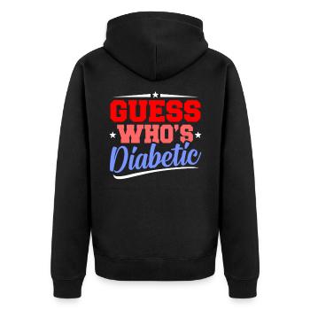 Diabetes Diabetes - Unisex Premium Organic Zip Hoodie - black - Back - Nico (187cm)