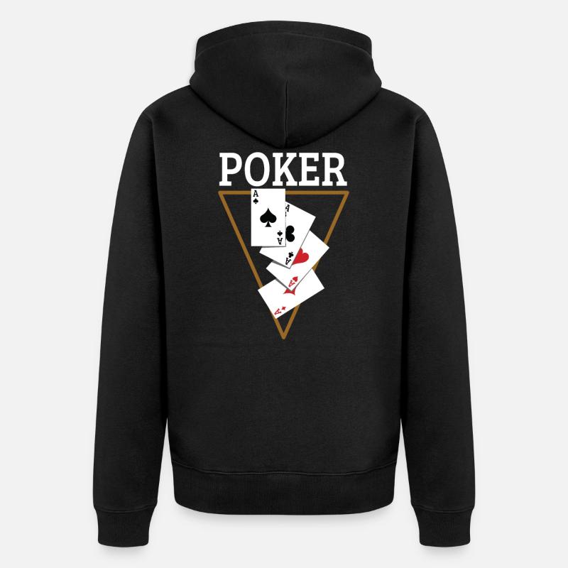 Poker - Veste à capuche bio Premium Unisexe - noir