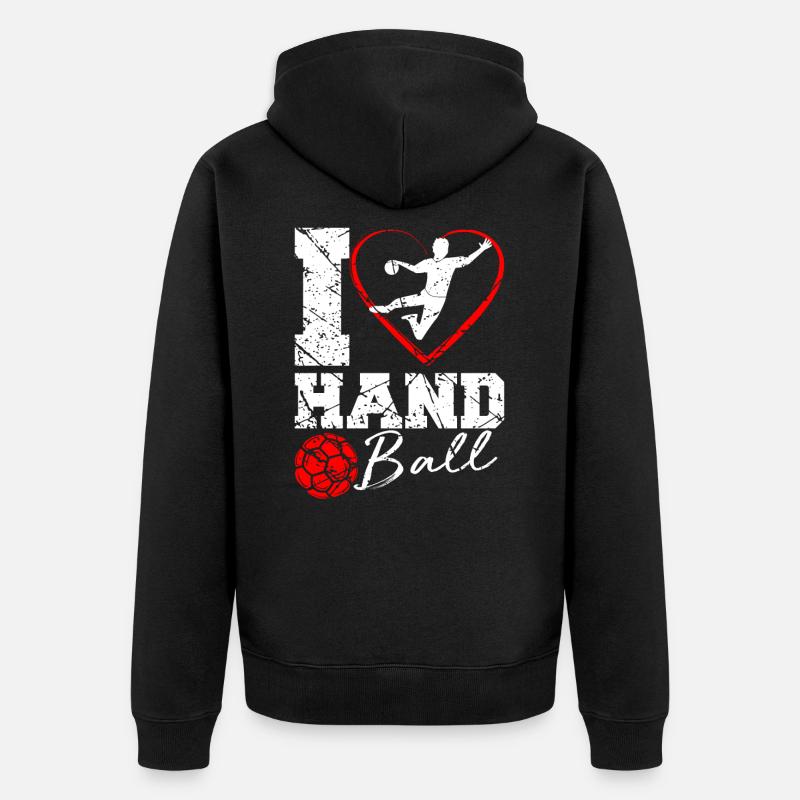 handball - Veste à capuche bio Premium Unisexe - noir