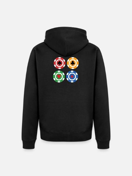 Poker - Unisex Premium Bio Zip Hoodie - Schwarz