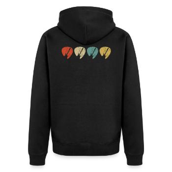 Gitarre - Unisex Premium Bio Zip Hoodie - Schwarz - Hinten - Nico (187cm)