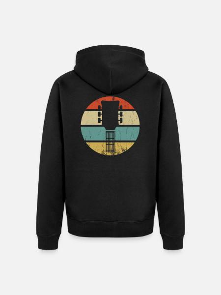 guitar - Unisex Premium Organic Zip Hoodie - black