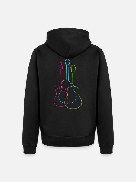 guitare - Veste à capuche bio Premium Unisexe - noir