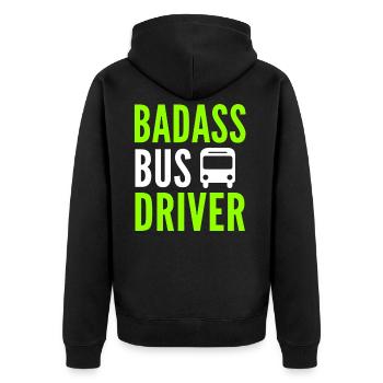 Bus Driver School Bus Bus School Bus Driver Gift - Unisex Premium Organic Zip Hoodie - black - Back - Nico (187cm)