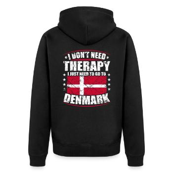 Danemark Danois Cadeau danois Copenhague - Veste à capuche bio Premium Unisexe - noir - Dos - Nico (187cm)