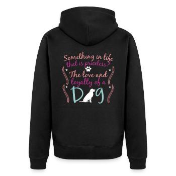 Idée cadeau chien chiot chien - Veste à capuche bio Premium Unisexe - noir - Dos - Nico (187cm)