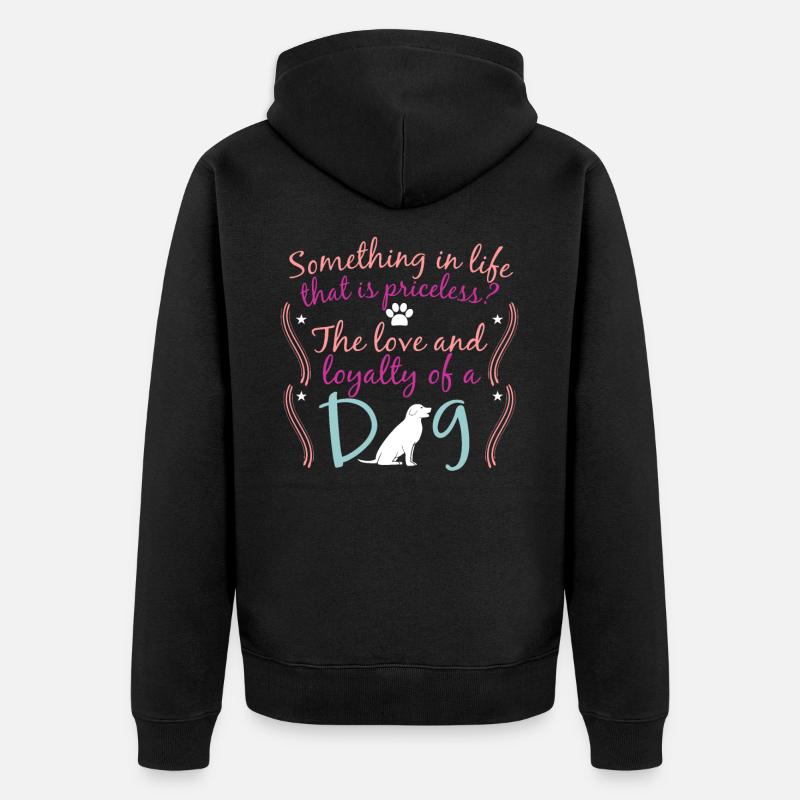 Hund Hündchen Hunde Geschenk Geschenkidee - Unisex Premium Bio Zip Hoodie - Schwarz