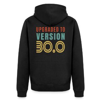 30th birthday - Unisex Premium Organic Zip Hoodie - black - Back - Nico (187cm)