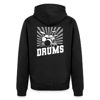 Drummer drummer drummer gift - Unisex Premium Organic Zip Hoodie - black - Back - Nico (187cm)