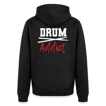 Drummer drummer drummer gift - Unisex Premium Organic Zip Hoodie - black - Back - Nico (187cm)