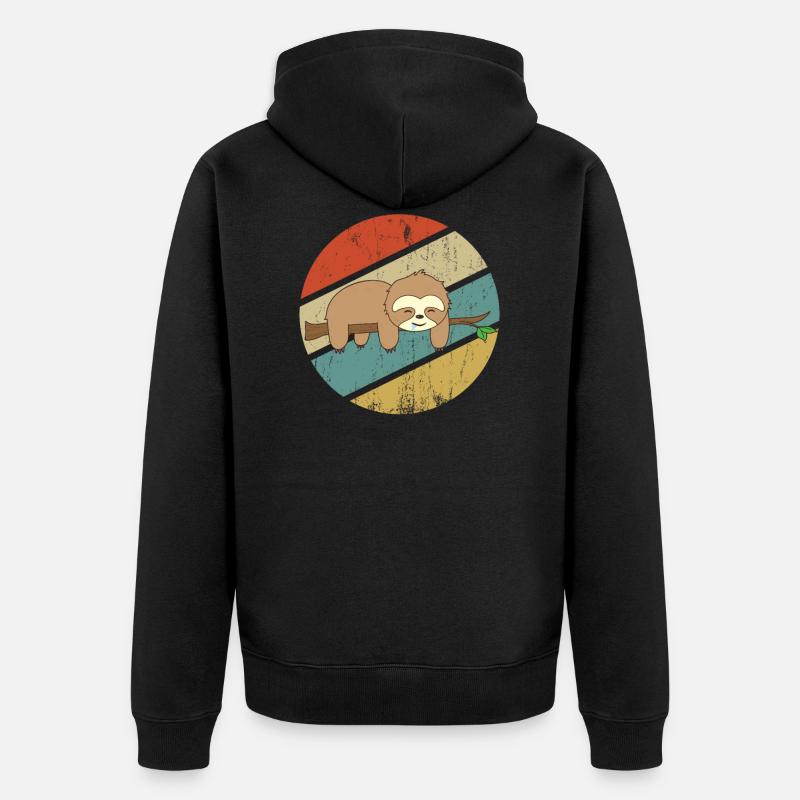 Faultier - Unisex Premium Bio Zip Hoodie - Schwarz