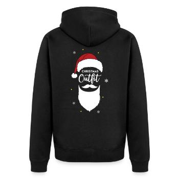 Tenue de Noël Homme, femme et enfants - Veste à capuche bio Premium Unisexe - noir - Dos - Nico (187cm)
