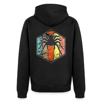 spider - Unisex Premium Organic Zip Hoodie - black - Back - Nico (187cm)