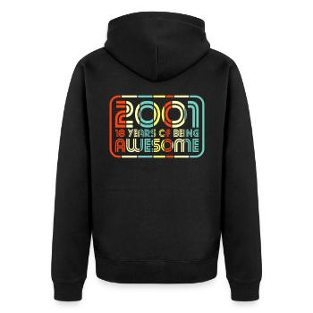 18th birthday - Unisex Premium Organic Zip Hoodie - black - Back - Nico (187cm)