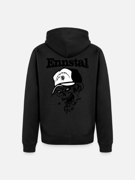 Ennstal - Steiermark - Grimming - Unisex Premium Bio Zip Hoodie - Schwarz