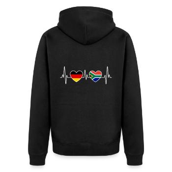 Afrique du Sud Allemagne Herzschlag EKG - voyage - Veste à capuche bio Premium Unisexe - noir - Dos - Nico (187cm)